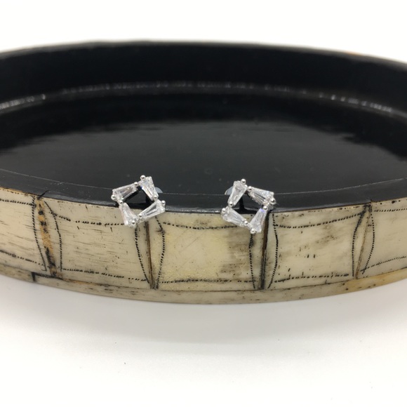 Minimalist 925 Sterling Silver Stud Earrings, Brass - Picture 3 of 6